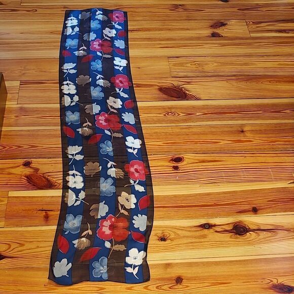 Charter Club Long Floral Silk Scarf - Picture 7 of 8